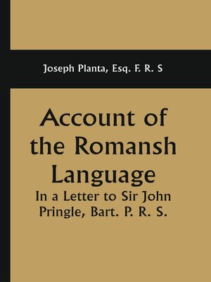 cover image of Account of the Romansh Language